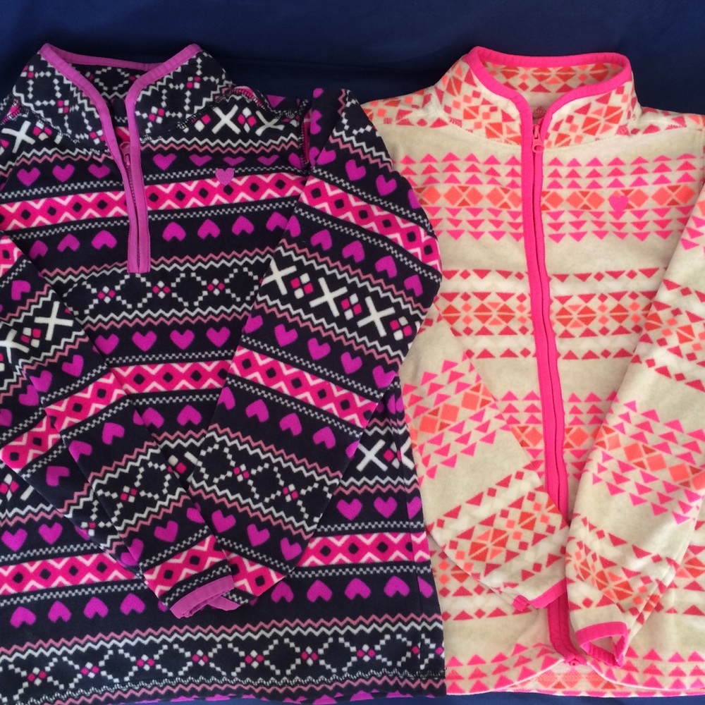 2 Girls Fleece sweaters by Osh Kosh
